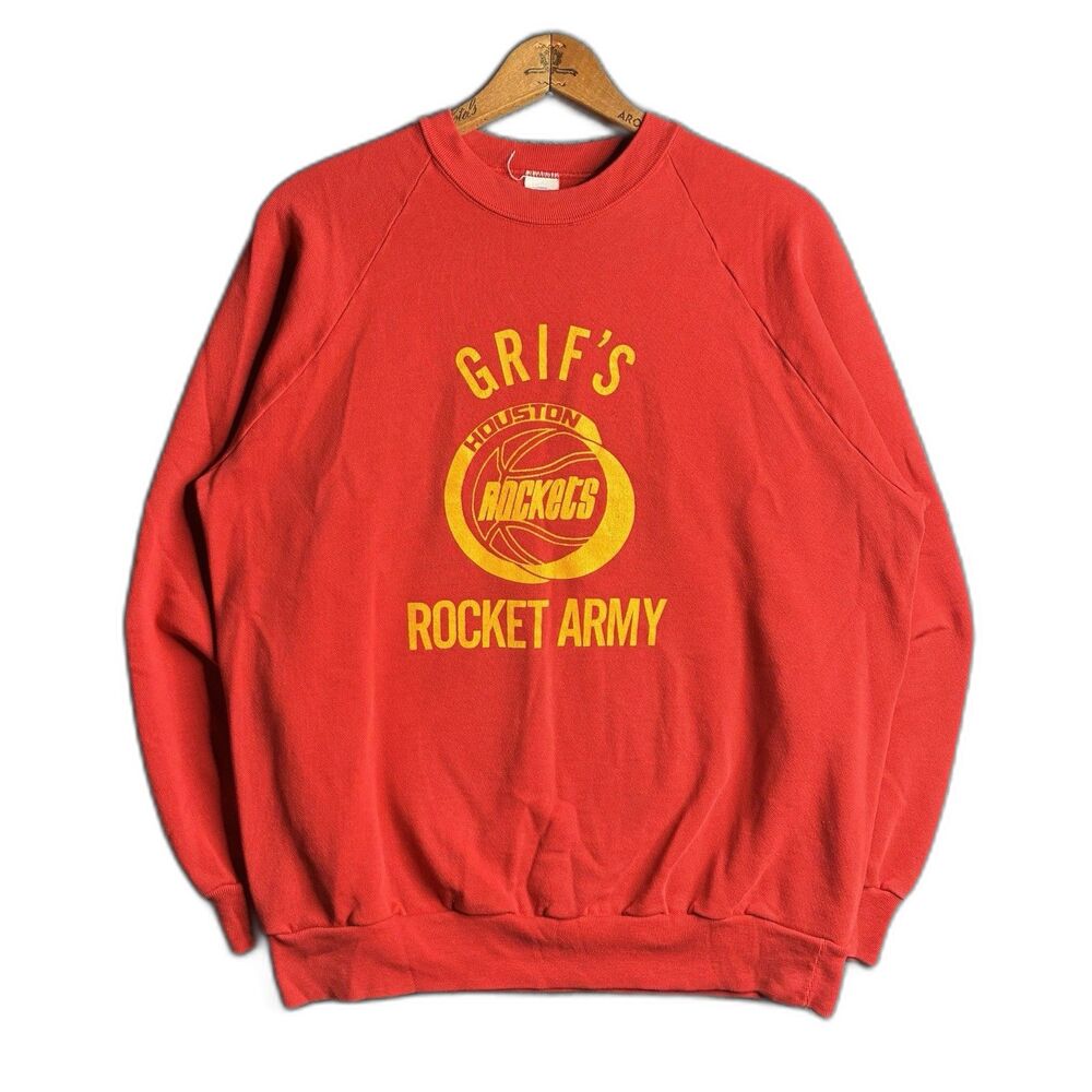 Vintage 70s Grifs Houston Rockets Sweatshirt Mens XL Made In USA NBA Basketball